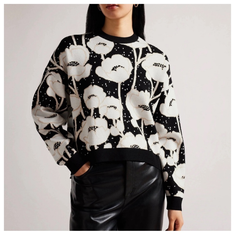 Ted Baker Pipha Cropped Jacquard Sweater